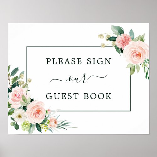 Blush Pink Bloom Guest Book Sign