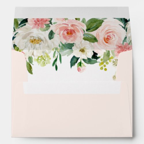 Blush Pink Bloom Pre_Printed Address 5x7 Envelope