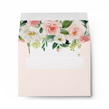 Blush Pink Bloom Pre-Printed Address RSVP Envelope