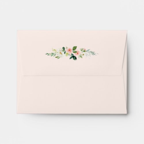 Blush Pink Bloom Pre_Printed Address RSVP Envelope