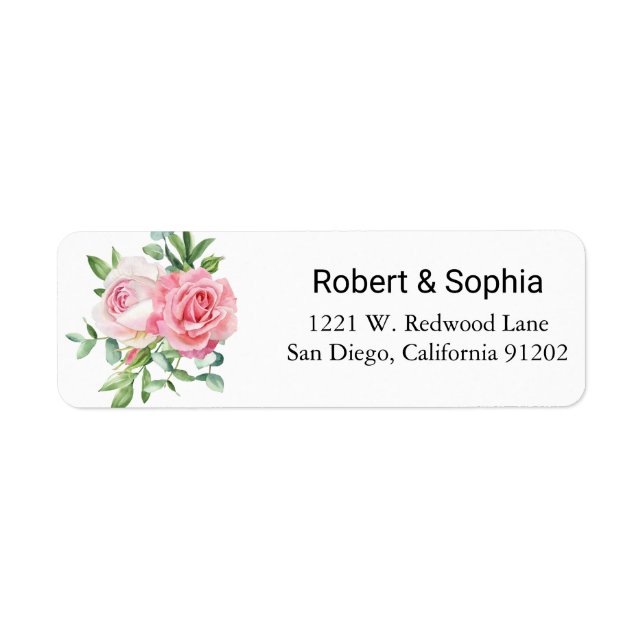 Blush Pink Bloom Return Address Label (Front)