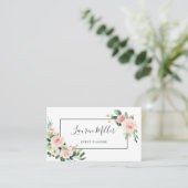 Blush Pink Bloom Watercolor Floral Business Card (Standing Front)