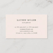 Blush Pink Bloom Watercolor Floral Business Card (Back)