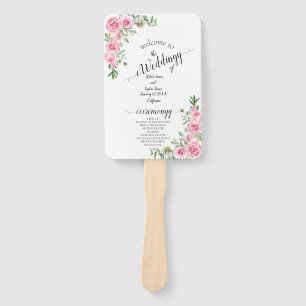 Blush Pink Bloom Wedding  Hand Fan