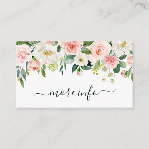 Blush Pink Bloom Wedding More Info Enclosure Card