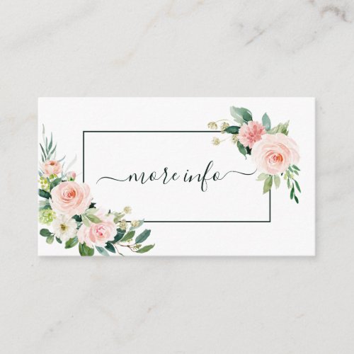 Blush Pink Bloom Wedding More Info Enclosure Card