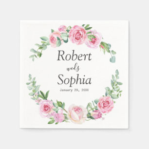Blush Pink Bloom Wedding Napkins