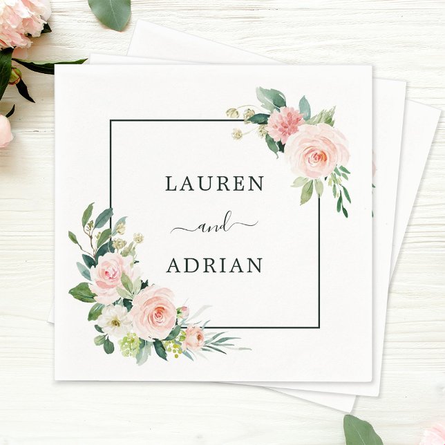 Blush Pink Bloom Wedding Napkins (Creator Uploaded)
