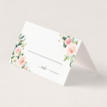Blush Pink Bloom Wedding Place Card<br><div class="desc">This wedding place card features painted watercolor flowers in blush pink,  white,  and green foliage. For more advanced customization of this design,  Please click the "Customize further" link.  Matching items are also available.</div>