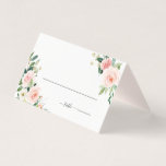 Blush Pink Bloom Wedding Place Card<br><div class="desc">This wedding place card features painted watercolor flowers in blush pink,  white,  and green foliage. For more advanced customization of this design,  Please click the "Customize further" link.  Matching items are also available.</div>