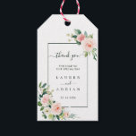 Blush Pink Bloom Wedding Thank You Favor Gift Tags<br><div class="desc">This wedding thank you favor gift tag features painted watercolor flowers in blush pink,  white and green foliage. For more advanced customization of this design,  Please click the "Customize further" link.  Matching items are also available.</div>