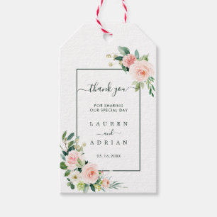 Blush Pink Bloom Wedding Thank You Favor Gift Tags