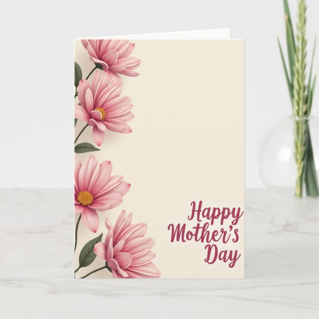 Blush Pink Blossom Mothers Day Card (Front)
