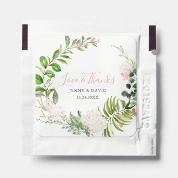 Blush Pink Blossoms And Eucalyptus  Hand Sanitizer Packet by colourfuldesigns at Zazzle