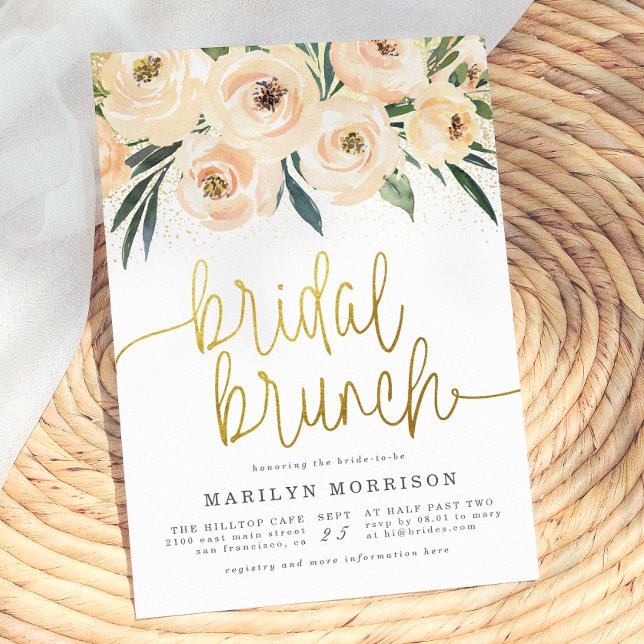 Blush Pink & Blue Floral Bridal Brunch Invitation (Creator Uploaded)