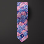 Blush Pink & Blue Floral Monogram Neck Tie<br><div class="desc">Achieve a charming and elegant look with our Blush Pink & Blue Floral Monogram Neck Tie. The floral monogram design in blush pink and blue adds a touch of sophistication to your wedding attire. Pair it with our matching socks for a coordinated style.</div>