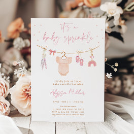 Blush Pink Boho Baby Clothes Baby Sprinkle Invitation
