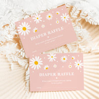 Blush Pink Boho Daisy Floral Diaper Raffle Baby