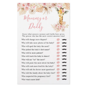 Blush Pink Boho Giraffe Baby Shower Mommy or Daddy