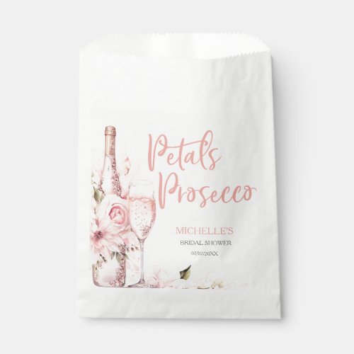 Blush Pink Boho Petals and Prosecco Floral Favor Bag