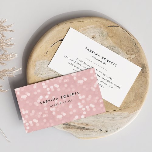 Blush Pink Bokeh Business Card