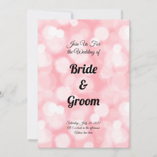 Blush Pink Bokeh Fairy Lights Wedding Invitation