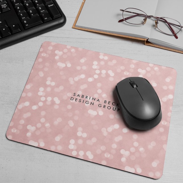 Blush Pink Bokeh Lights | Personalized Mouse Pad (Creator Uploaded)