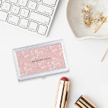 Blush Pink Bokeh Personalized Case For Business Cards<br><div class="desc">Elegant business card case features a background of twinkling bokeh lights in pink champagne blush,  with your name,  monogram or company name in the center.</div>