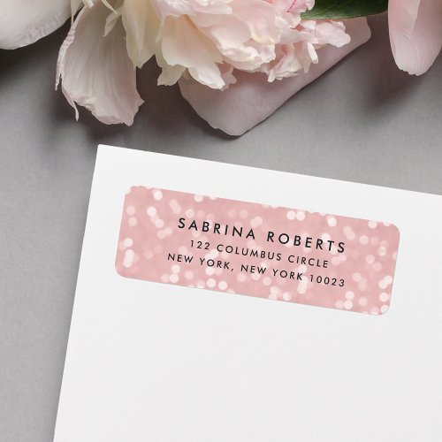 Blush Pink Bokeh Return Address Label