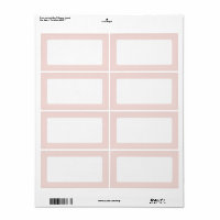 Light blush pink border plain blank label