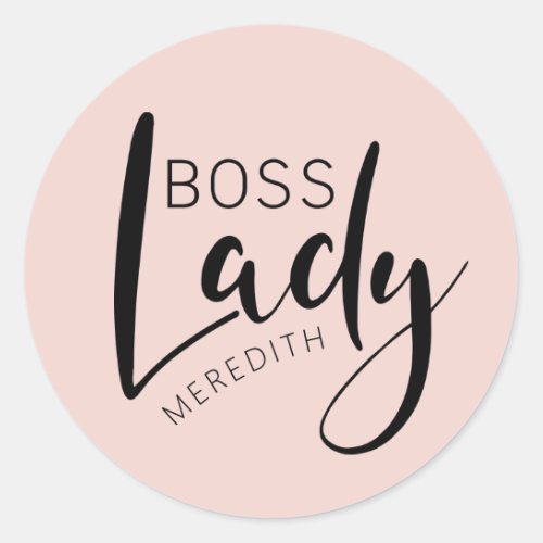 Blush Pink Boss Lady Personalized Envelope Seals