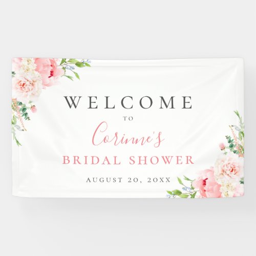 Blush Pink Botanical Floral Banner