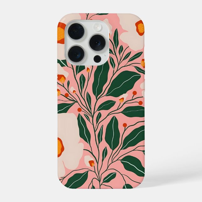 Blush Pink Botanical Floral Phone Case (Back)