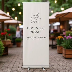 Blush Pink Botanical Logo Display Minimalist Retractable Banner