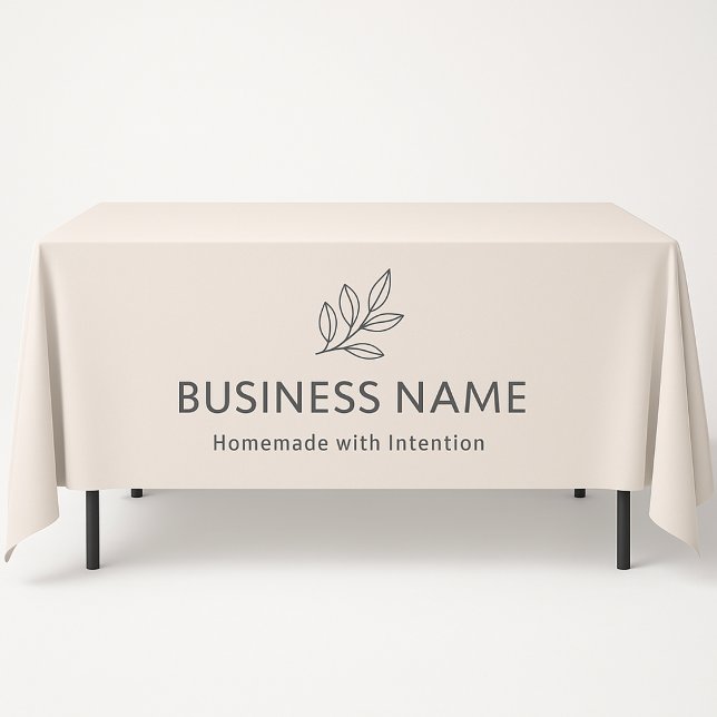 Blush Pink Botanical Logo Display Minimalist  Tablecloth (Creator Uploaded)
