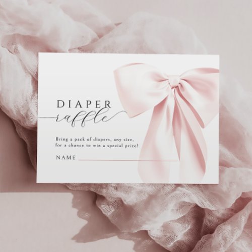 Blush Pink Bow Baby Shower Diaper Raffle 