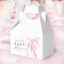 Blush Pink Bow Baby Shower Favor Boxes