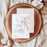 Blush Pink Bow Baby Shower Thank You Card<br><div class="desc">Express your gratitude with this Blush Pink Bow Baby Shower Thank You Card. Featuring a delicate blush pink bow and romantic script,  this card is a beautiful way to thank your guests for their love and support with a personalized note.</div>