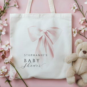 Blush Pink Bow Baby Shower  Tote Bag