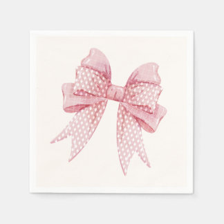 Blush Pink Bow Birthday Napkins
