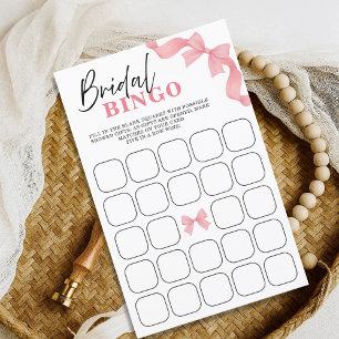 Blush Pink Bow Bridal Bingo Bridal Shower Game