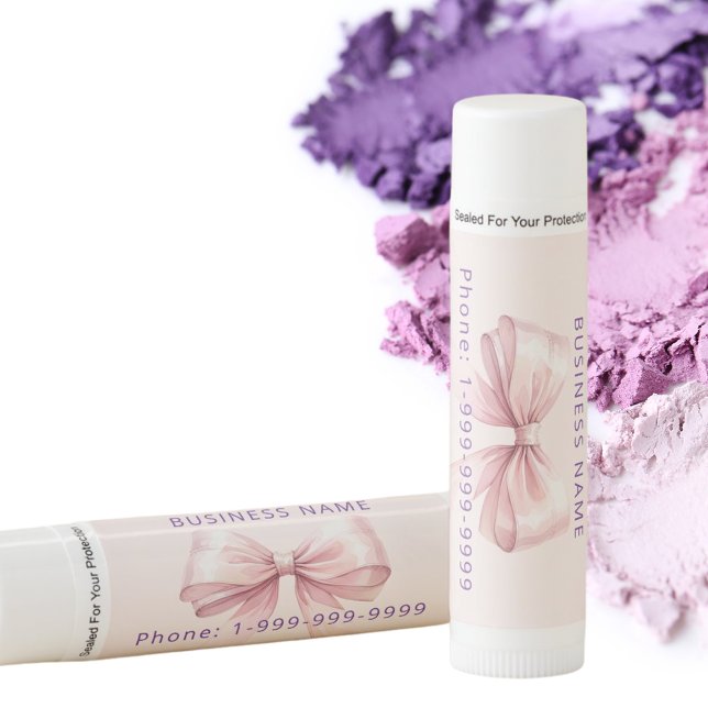 Blush pink bow business logo lip balm (Creator Uploaded)