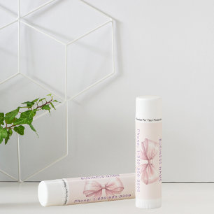 Blush pink bow business logo lip balm