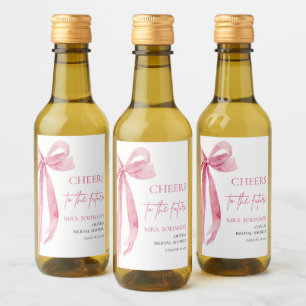 Blush Pink Bow Cheers To The Future Bridal Shower  Wine Label