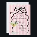 Blush Pink Bow Coquette Olive Martini Birthday Invitation<br><div class="desc">A tiny bit older Olive Martini Birthday Invitation</div>