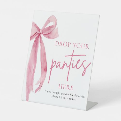 Blush Pink Bow Drop Your Panties Here Game Sign