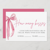 Blush Pink Bow Guess How Many Kisses Game