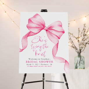 Blush Pink Bow Knot Bridal Shower Welcome Sign