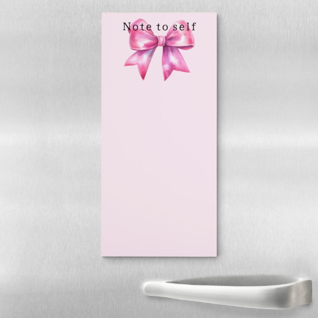 Blush Pink Bow Magnetic Notepad (In Situ)