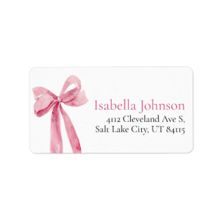 Blush Pink Bow She's Tying the Knot  Address Label